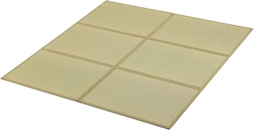 Vista 8 de FULI Colchón de tatami japonés, tapete Igusa (hierba 100% japonesa Rush) se pliega en tres, fabricado en Japón (natural, individual)