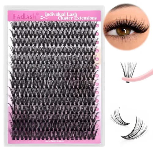 Vista 52 de Extensiones de racimos de pestañas con bandeja grande, pestañas individuales 10D 20D, mezcla natural, suave, C Cur negro, imitación de visón