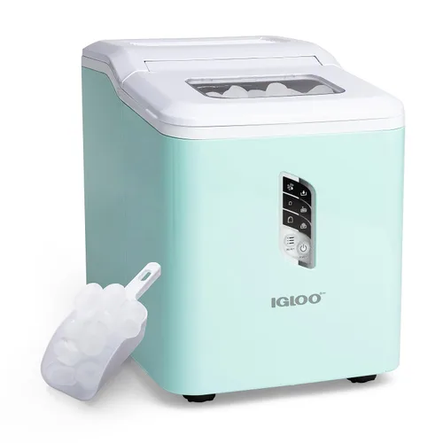 Vista 20 de Igloo Máquina de hielo de encimera autolimpiante, compacta y portátil, crea 26 libras por día, 8 piezas listas cada 7-8 minutos, incluye pala