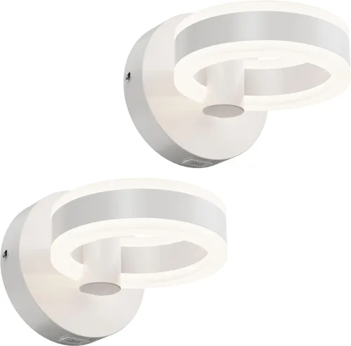 Vista 11 de Apliques de pared LED con interruptor de encendido/apagado, luminarias de pared giratorias cableadas de color negro mate, puerto de carga USB