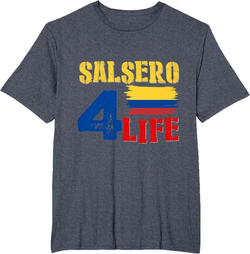 Vista 18 de Salsa Colombiana Gift - Camiseta de música con bandera colombiana Negro