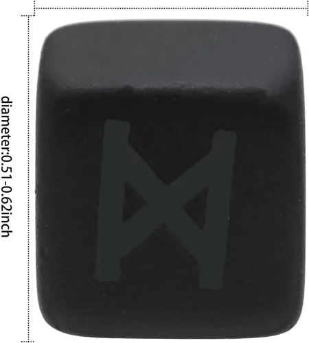 Vista 3 de Rockcloud Juego de 25 piedras de runa de obsidiana negra pulida, grabadas con letras del alfabeto Futhark para meditación, adivinación, color negro