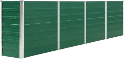 Vista 2 de Cama de jardín elevada de 126 x 15.7 x 30.3 pulgadas, acero galvanizado verde, cama de jardín elevada, macetas al aire libre para jardín de hierbas