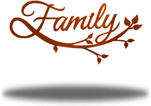 Vista 6 de Riverside Designs Family Cursive Word - Letrero de metal con letras en cursiva para decoración de pared