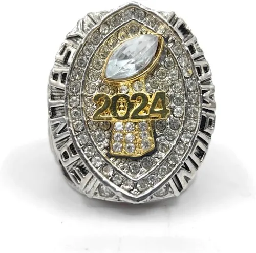 Vista 3 de Customized 2024 Fantasy Football League Championship Trophy Rings Prize