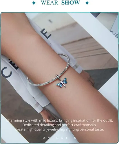 Vista 5 de Dijes de animales de la suerte para pulseras, abalorios de plata de ley 925 original 100% para pulseras