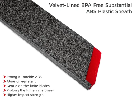 Vista 3 de WELLSTAR Juego de protectores de borde de cuchillo, 2 fundas universales de hoja de 14 pulgadas, sin BPA, fundas protectoras de hoja larga de ABS