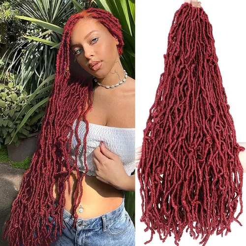 Vista 13 de Extensiones de cabello sintético de ganchillo de 18 pulgadas, 6 paquetes de rastas suaves preenrolladas, extensiones de cabello sintético