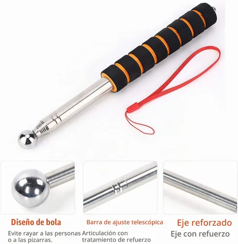 Vista 6 de Martillo de inspección para el hogar, acero inoxidable, plata, mango de esponja antideslizante, 51.18 pulgadas