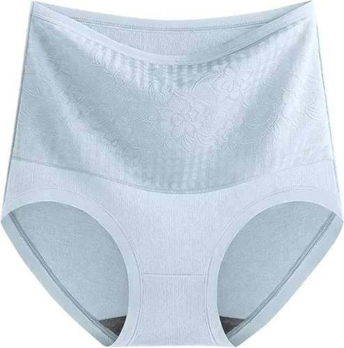 Vista 3 de Ropa interior sin costuras de cintura alta con borde de encaje, ropa interior transpirable cómoda con estampado de flores