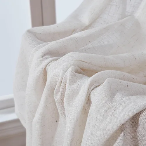 Vista 6 de Deconovo Cortinas de lino blanco de 84 pulgadas de largo para sala de estar Lino Blanqueado