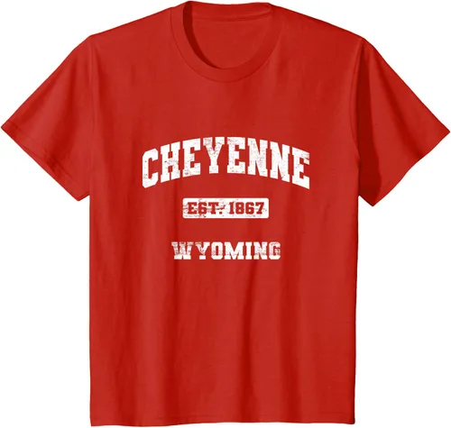 Vista 3 de Cheyenne Wyoming WY vintage state Camiseta de estilo atlético, Negro