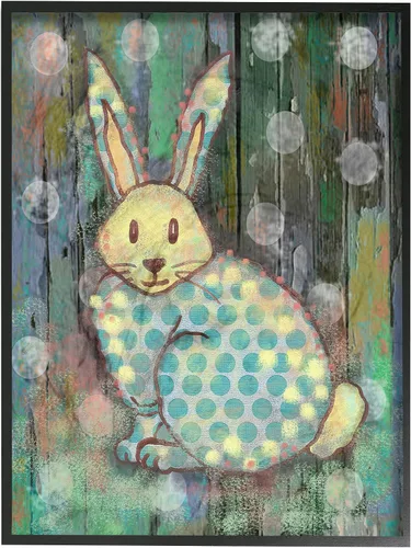 Vista 8 de Stupell Industries Arte de pared enmarcado gris de conejo del bosque envejecido, 11 x 14 pulgadas, diseño por la artista Reesa Qualia