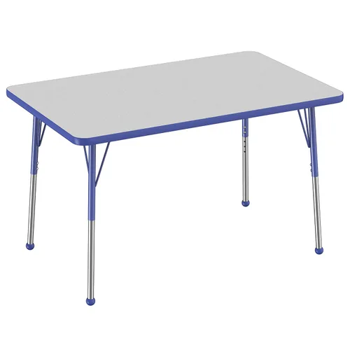 Vista 30 de FDP - Mesa rectangular para actividades escolares y de oficina (24 x 36 pulgadas), patas estándar con deslizadores giratorios, altura ajustable