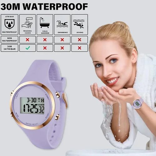 Vista 4 de XCZAP El deporte al aire libre mira el reloj de alarma de la correa del silicón impermeable LED Digital