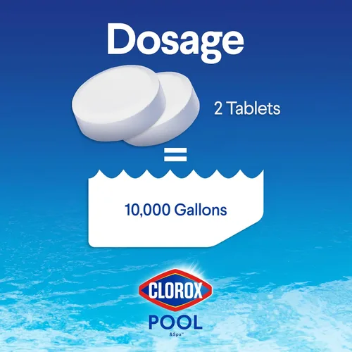 Vista 5 de Pastillas para cloración de larga duración Clorox Pool & Spa 23005 CLX Xtra Blue, de 3 pulgadas y 5 libras.