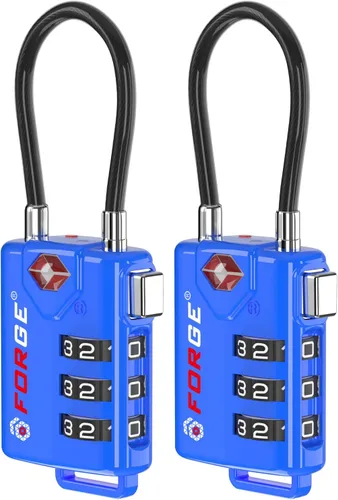Vista 12 de Cerraduras para equipaje con cable aprobadas por la TSA, combinación reajustable con cuerpo de aleación, Moderno