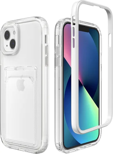 Vista 12 de ZCDAYE Funda para iPhone 13, iPhone 13 (6.1 pulgadas) con tarjetero y funda transparente de TPU suave a prueba de golpes para iPhone 13