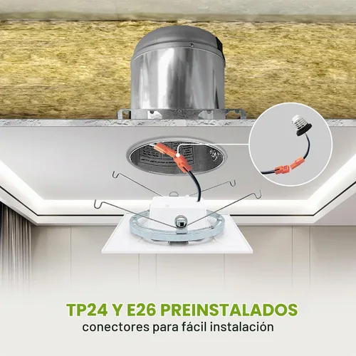 Vista 3 de ASD Luces LED Empotradas Cuadradas Blancas de 6 Pulgadas Retrofit - 12W 1050LM 2700/3000/3500/4000/5000K Seleccionable Regulable LED Downlight Blanco