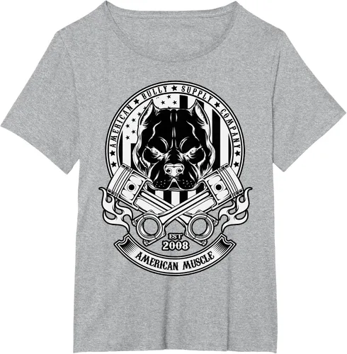 Vista 42 de American Muscle - Camiseta de cabeza dura Pit Bull American Bully, Negro, S