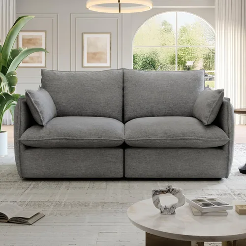 Vista 20 de Sofás modulares de 69.2 pulgadas para sala de estar, respaldo alto impermeable, sofá modular con relleno de plumón, sofá biplaza convertible