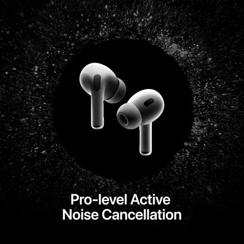 Vista 8 de Apple AirPods Pro 2 auriculares inalámbricos, cancelación activa de ruido, función de ayuda auditiva, auriculares Bluetooth, transparencia, audio