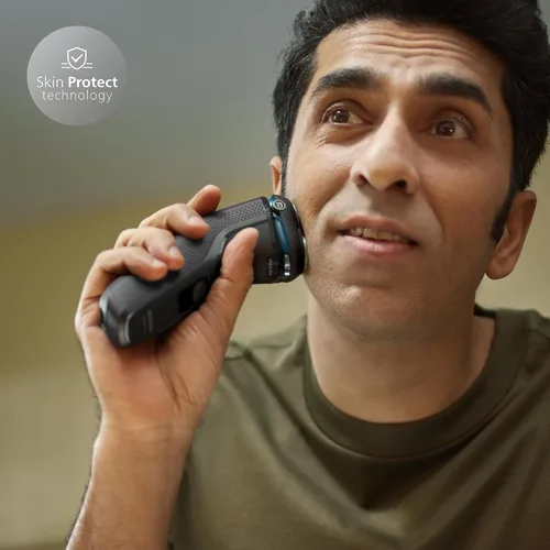 Vista 4 de Afeitadora Philips para Hombre Serie 3000 Recargable Húmedo/Seco Afeitadoras Eléctricas para Hombres Navaja Eléctrica para Hombres - Metálico
