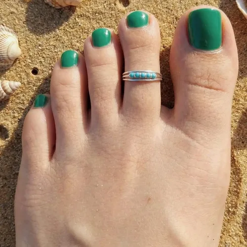 Vista 2 de Sterling Silver Toe Ring, Handmade Adjustable Open Band, Minimalist Dainty Summer Beach Foot Jewelry for Women, Can Be Worn as Knuckle or Pinky Ring