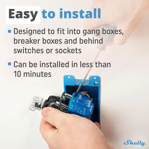 Vista 10 de Shelly Plus 1 UL Interruptor de relé inteligente WiFi con contactos secos Automatización del hogar Puerta de enlace Bluetooth Compatible