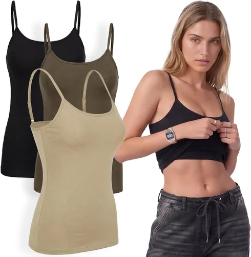 Vista 13 de Emmalise Camiseta de mujer con brasier integrado, soporte de tela sin varillas, camisola corta