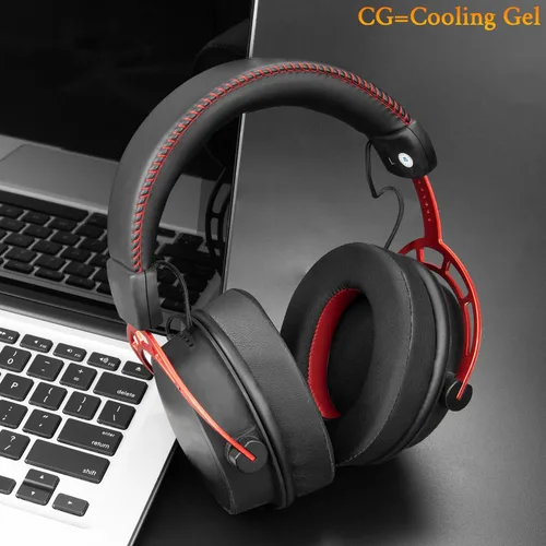 Vista 3 de SOULWIT Almohadillas de Gel de Reemplazo para Auriculares HyperX Cloud 1/2/3/Pro/Core, Cloud Alpha/Flight/Stinger Series, CloudX Stinger/Flight Negro