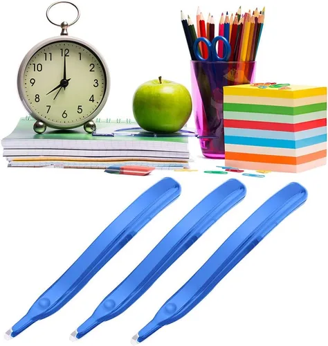 Vista 4 de Removedor de grapas profesional magnético fácil herramienta de eliminación de grapas 3 piezas extractor de grapas para oficina, escuela y hogar