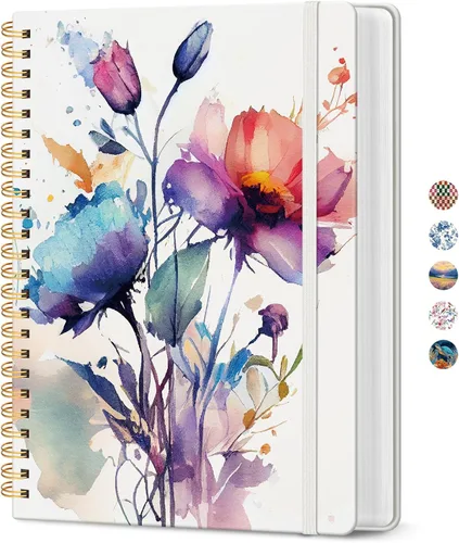 Vista 23 de Cuaderno rayado en espiral para el trabajo, 300 páginas gruesas B5 (7.1 x 10 pulgadas), diario a rayas universitarias para mujeres y escritura
