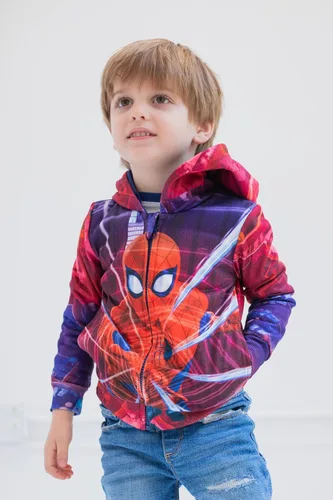 Vista 5 de Marvel Spider-Man - Sudadera con capucha de forro polar con cremallera para niños pequeños y grandes
