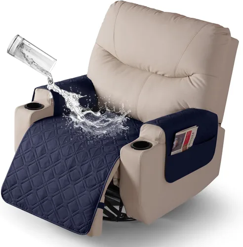 Vista 15 de VANSOFY - Fundas de asiento 100% impermeables para sillas reclinables, color azul, 22 pulgadas Azuree