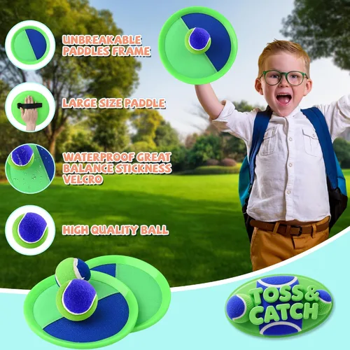 Vista 2 de Juego de pelotas para lanzar y atrapar, juguetes de playa para niños, juguetes al aire libre y juegos de patio para niños y niñas, mejora