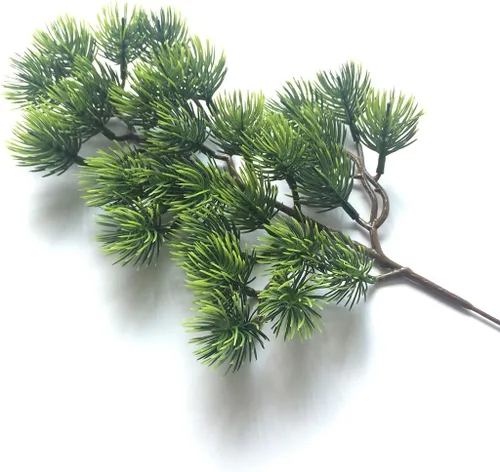 Vista 4 de 2 piezas de ramas de pino artificiales, accesorios de ramas de pino de plástico para Navidad, manualidades, oficina, hogar, eventos, decoración