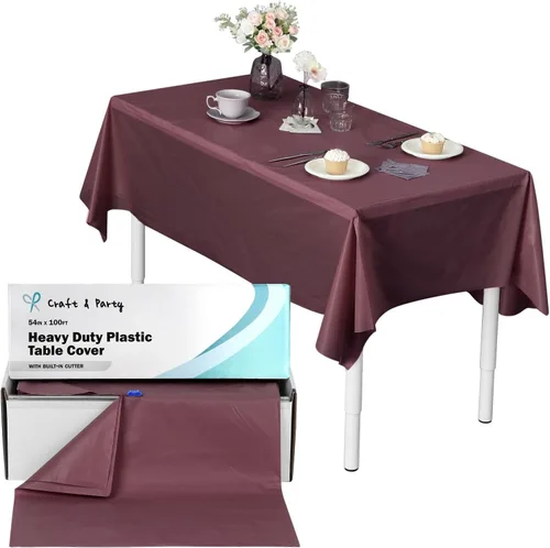 Vista 16 de Rollo de plástico para cubierta de mesa color verde manzana, 40 pulgadas x 100 pies, rollo de plástico resistente para cubierta de mesa de banquetes