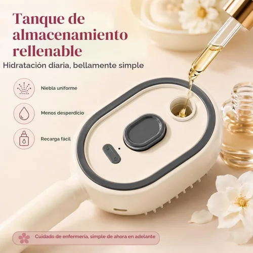 Vista 5 de Cepillo de vapor eléctrico para cabello, peine eléctrico con cojín de aire para mujeres, cepillo alisador de cabello recargable, mejora el Púrpura