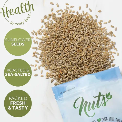 Vista 4 de NUTS U.S. - Semillas de girasol, tostadas y saladas al mar, sin colores añadidos y sin sabores artificiales, empaquetadas y cultivadas en Estados