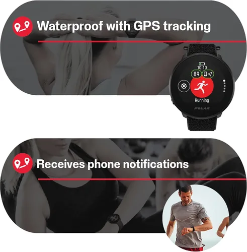 Vista 6 de POLAR Unite - Reloj de fitness impermeable (incluye frecuencia cardíaca basada en la muñeca y seguimiento del sueño)