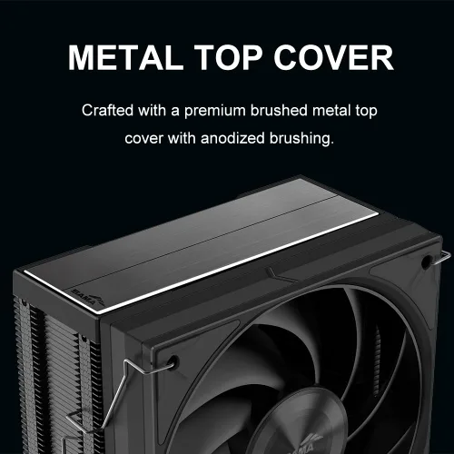 Vista 2 de SAMA Enfriador de aire de CPU A40 – Torre única, 1 ventilador de anillo guía silencioso, base de cobre, diseño de aleta híbrida, perfil bajo