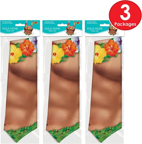 Vista 5 de Paquete de 3 chalecos hula de plástico empaquetados