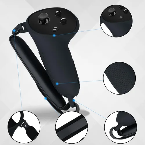 Vista 5 de 7pcs VR Accessories for Meta Quest 3 Oculus, Silicone Cover Set Controller Grips Covers, Face Cover, VR Shell Cover Protective Case Compatible with