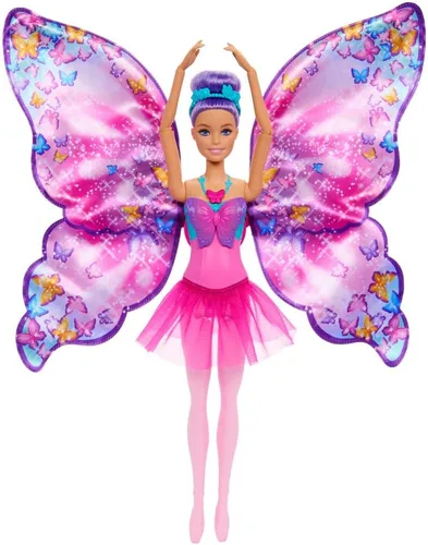 Vista 2 de Barbie Muñeca Dance and Flutter con transformación 2 en 1 de bailarina a