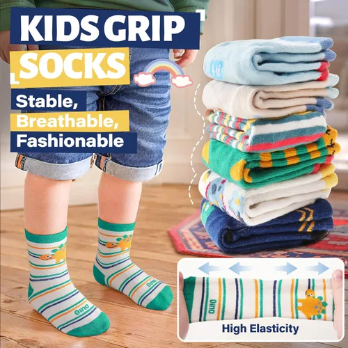 Vista 5 de ANTSANG 12 pares de calcetines de bebé para niñas, niños, niños pequeños con empuñaduras, calcetines de tripulación de algodón