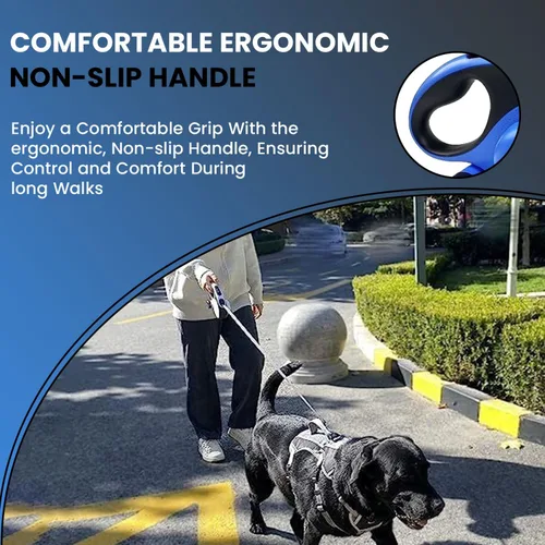 Vista 6 de Best Dog Supplies - Correa gruesa retráctil para perros grandes con dispensador de bolsas y linterna, correa de perro de 26 pies/26.2 ft para perros