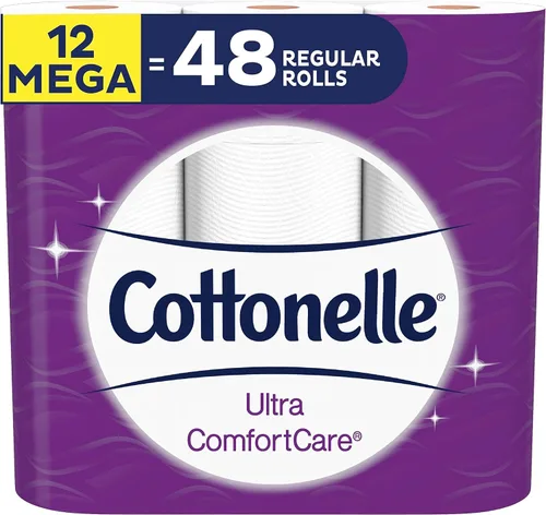 Vista 11 de Cottonelle Ultra ComfortCare - Rollo de papel higiénico grande, papel higiénico, 12 rollos de papel higiénico