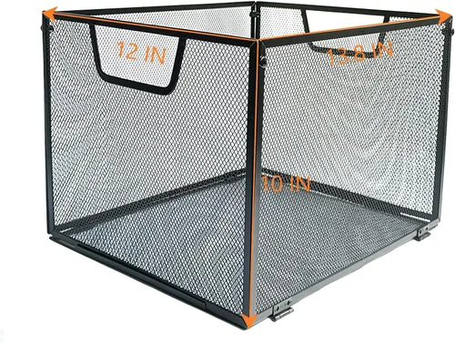 Vista 7 de Organizador de archivos colgante de malla metálica, caja de archivos para oficina/escuela/hogar, negro