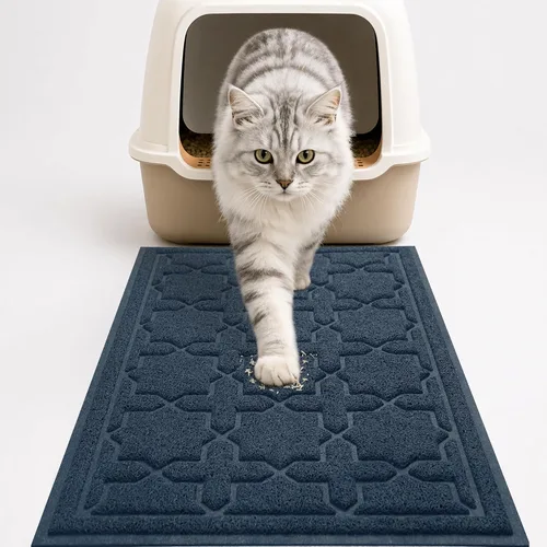 Vista 16 de Yimobra Tapete de arena para gatos, 24"x20" tapete con malla de bloqueo de arena, tapete suave para arena para gatos tapete atrapa arena, fácil